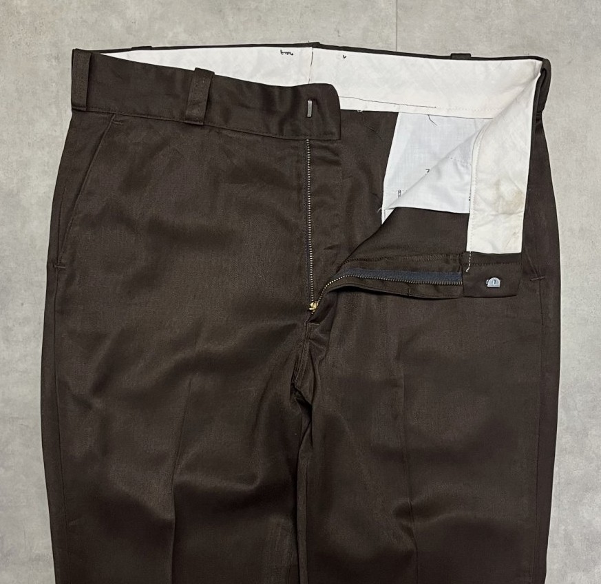 画像: 70'S UNITOG レーヨン/ポリ ワークパンツ ブラウン 42TALONジップ USA製 (VINTAGE)