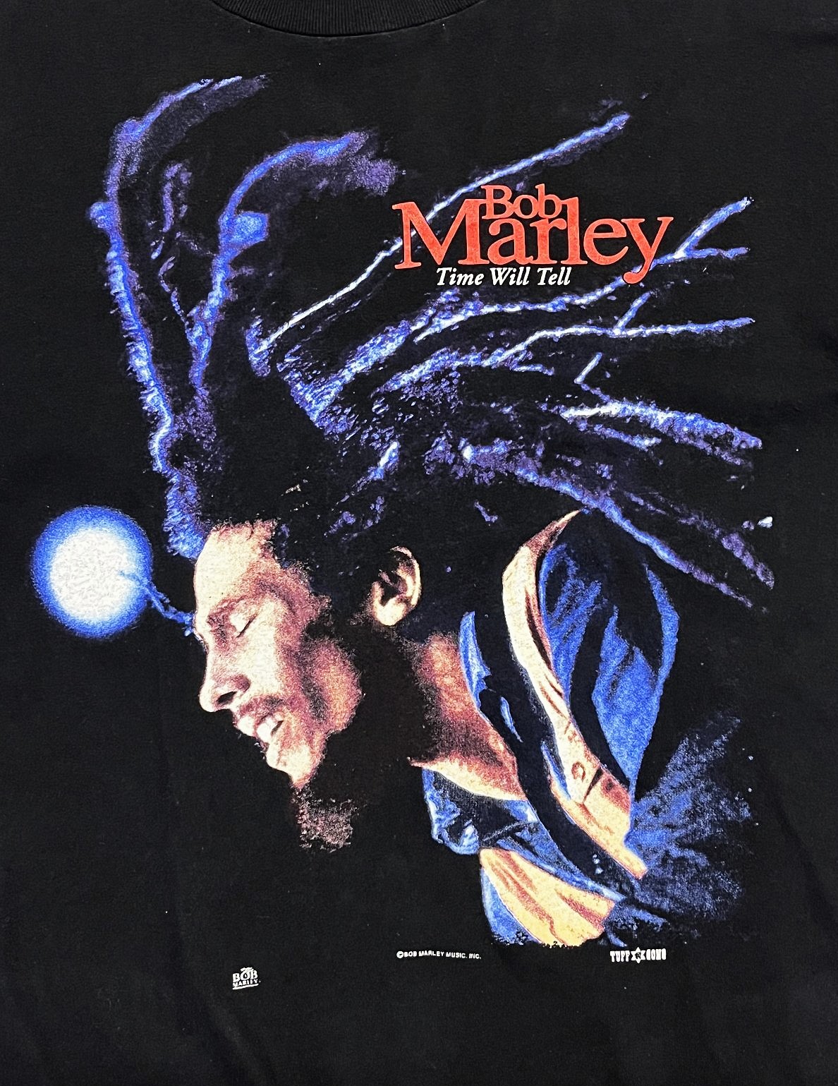 画像3: 90'S BOB MARLEY "TIME WILL TELL" シングルステッチ 半袖 Tシャツ ブラック USA製 (VINTAGE)