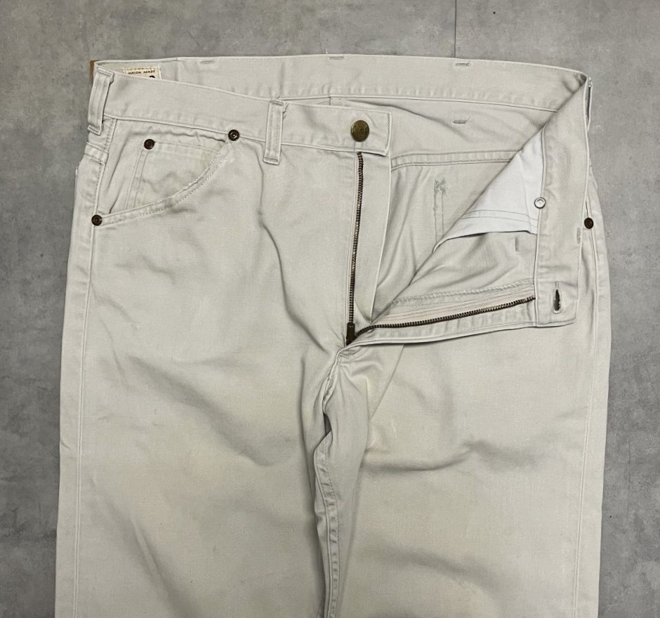 画像: 60'S Lee "WESTERNER 100-Z" コットンサテンパンツ オフホワイト GRIPPER ZIPPERジップ USA製 (VINTAGE)