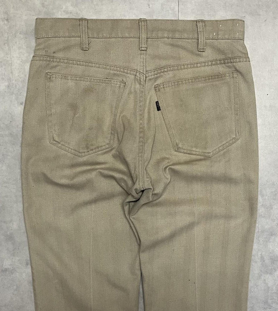 画像: 70'S LEVIS "STA-PREST" BIG E ボタン裏9 スタプレストパンツ ベージュ SCOVILLジップ USA製 (VINTAGE)