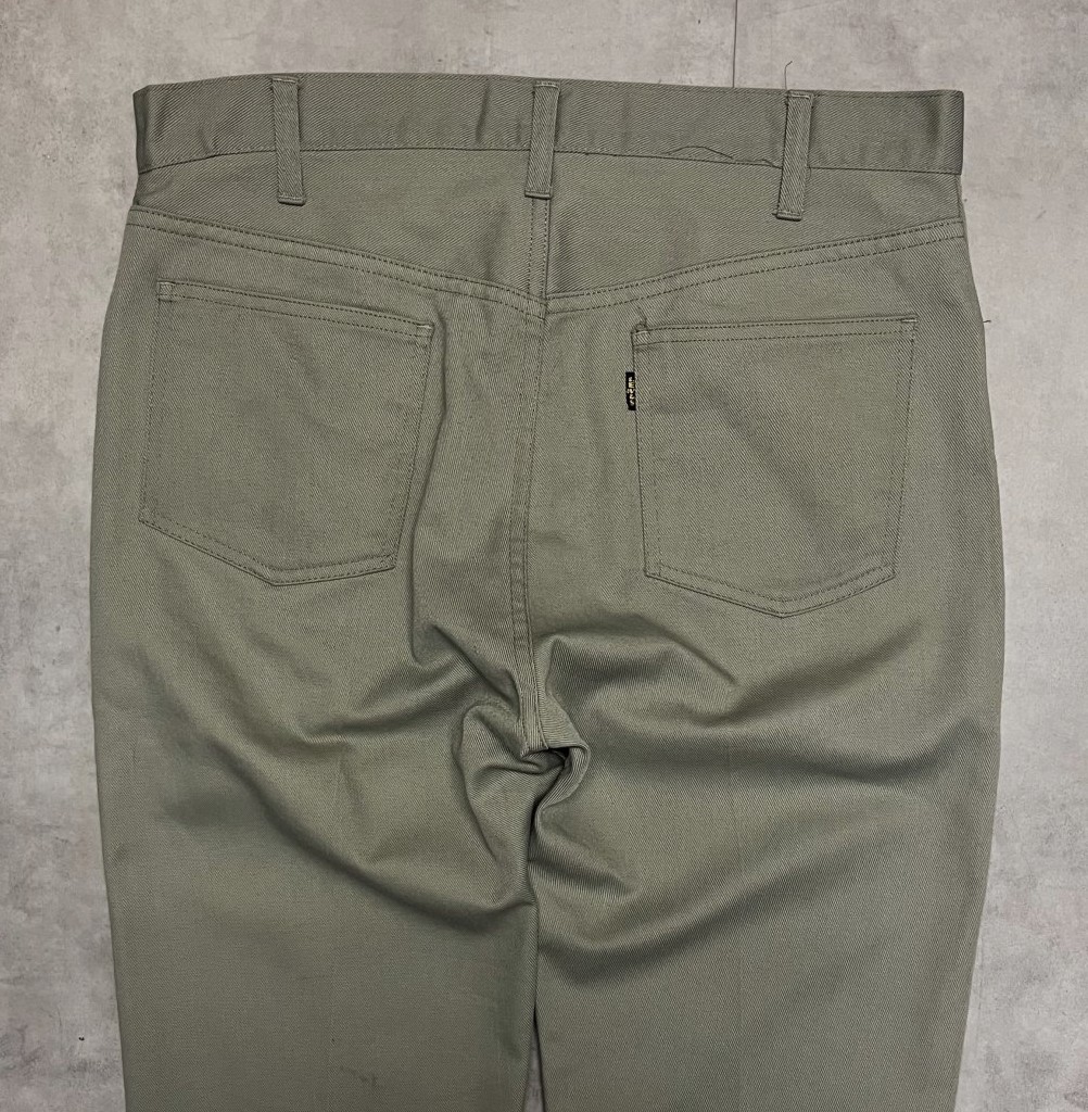 画像: 70'S LEVIS "STA-PREST" BIG E ボタン裏E カツラギ スタプレストパンツ ライトカーキ 42TALONジップ USA製 (VINTAGE)