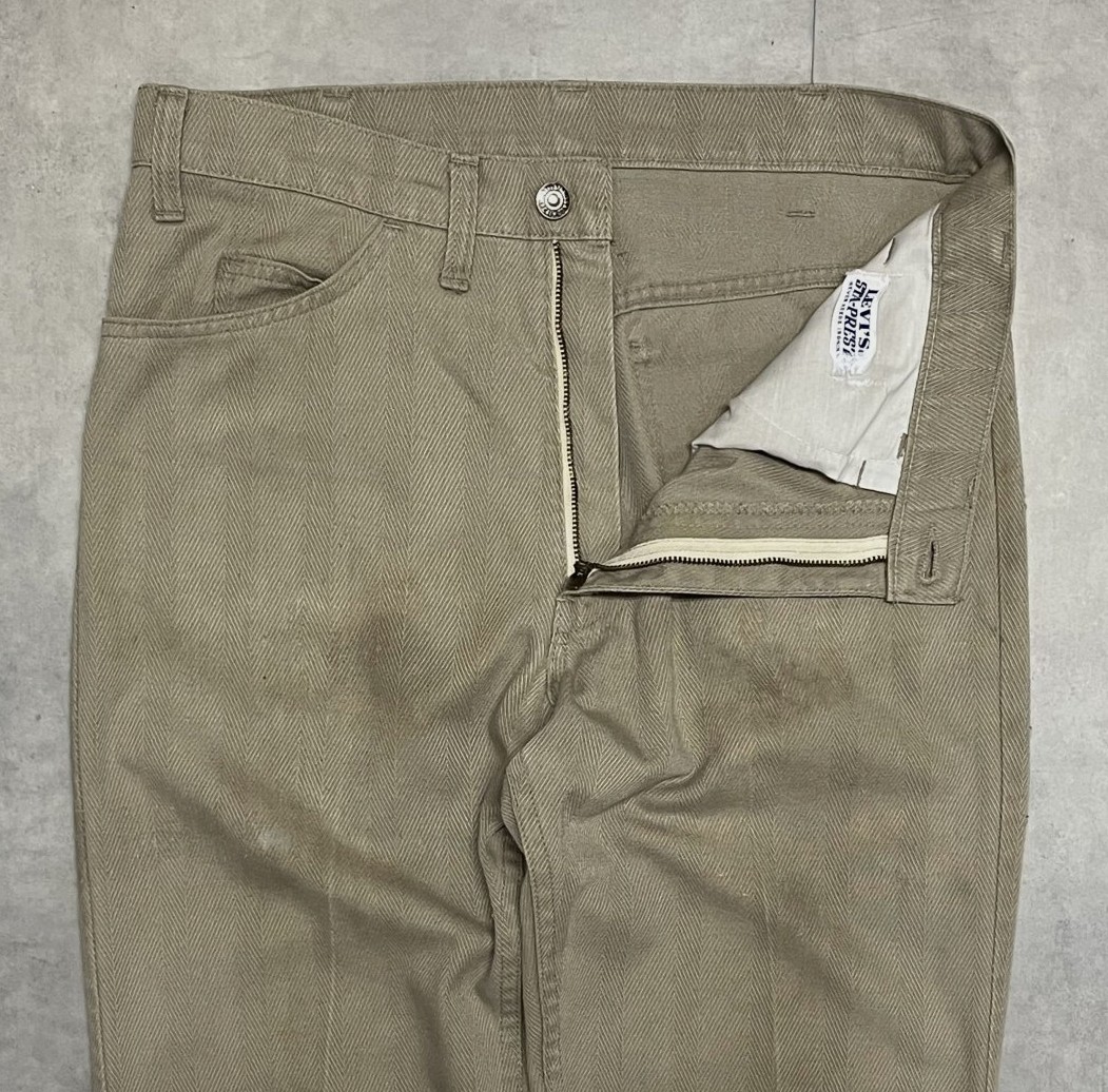 画像: 70'S LEVIS "STA-PREST" BIG E ボタン裏9 スタプレストパンツ ベージュ SCOVILLジップ USA製 (VINTAGE)