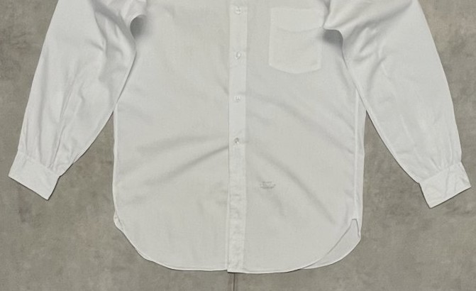 画像: 60'S PILGRIM "FORMEASE COLLAR" マチ付き 長袖 ポプリンシャツ ホワイト USA製 (DEADSTOCK)