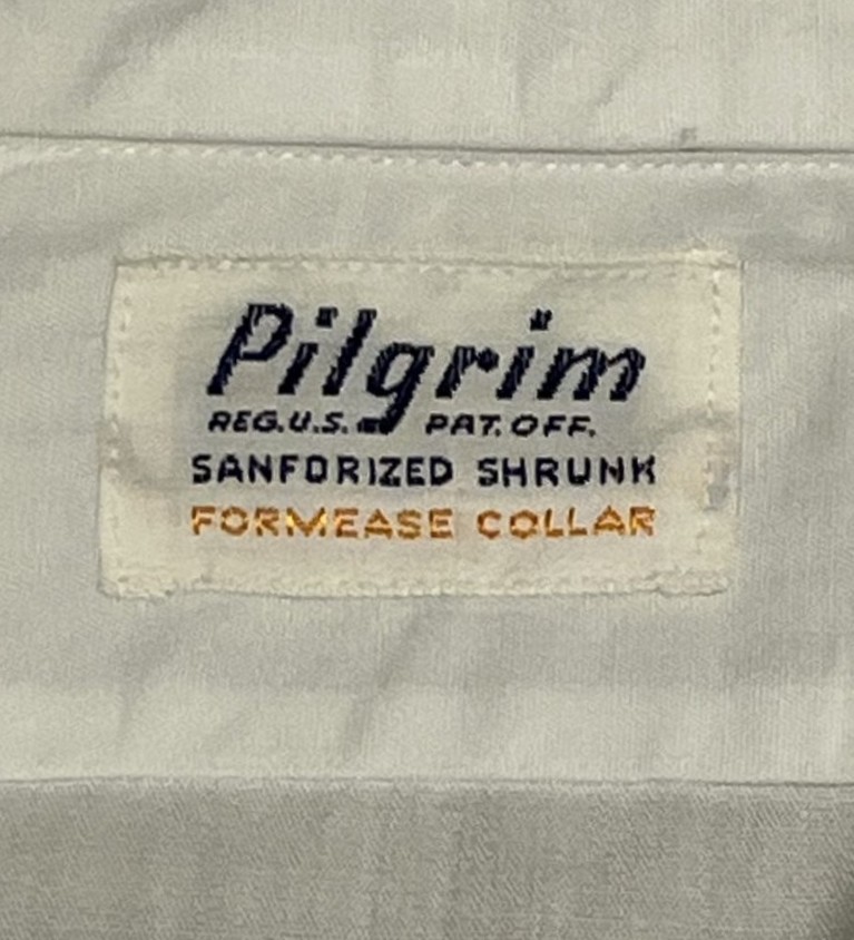 画像2: 60'S PILGRIM "FORMEASE COLLAR" マチ付き 長袖 ポプリンシャツ ホワイト USA製 (DEADSTOCK)