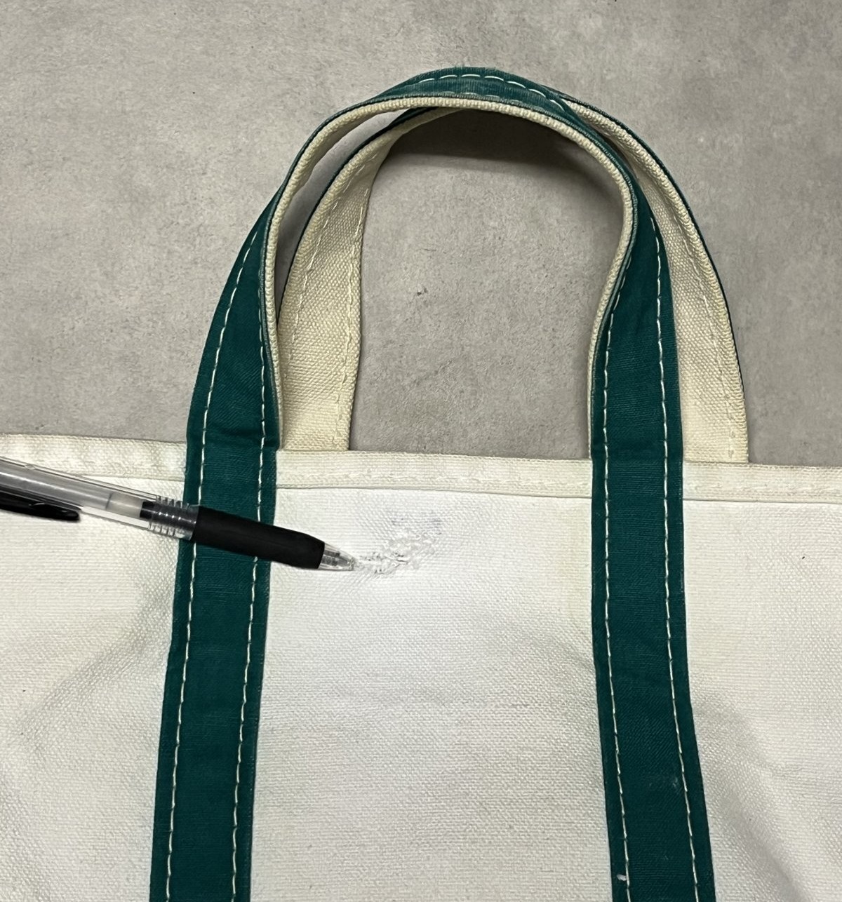 画像7: 80'S LL Bean 2色タグ キャンバス トートバッグ グリーン/オフホワイト USA製 (VINTAGE)