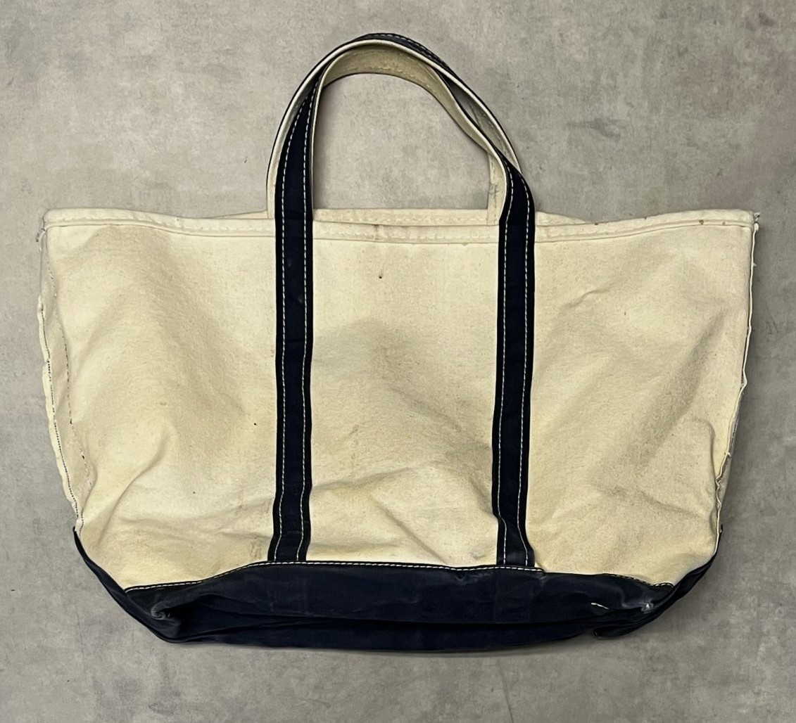 画像7: 80'S LL Bean 2色タグ キャンバス トートバッグ ネイビー/オフホワイト USA製 (VINTAGE)
