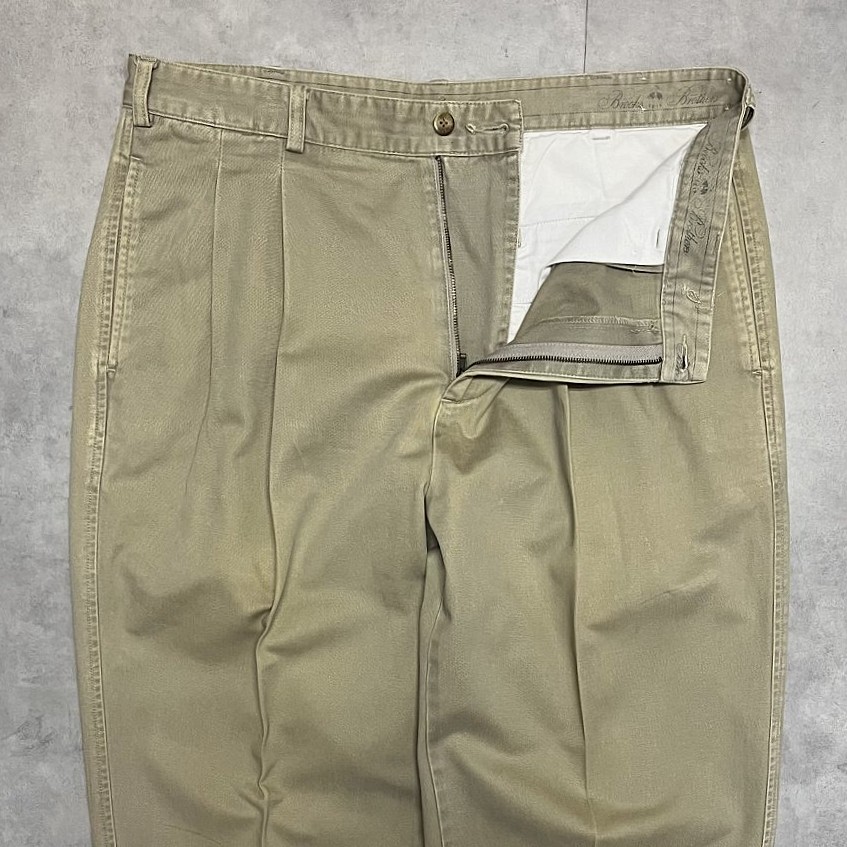 画像: 90'S BROOKS BROTHERS ツータック チノパンツ ベージュ 香港製 (VINTAGE)