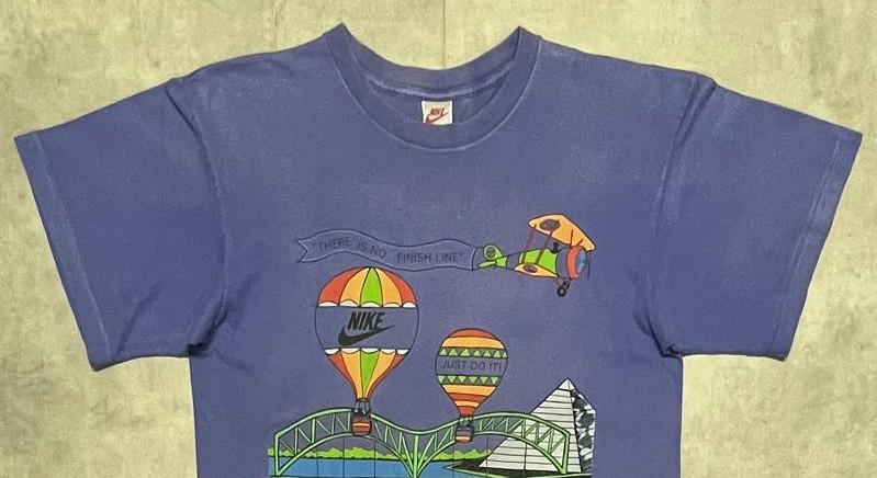 画像: 90'S NIKE 銀タグ シングルステッチ 両面プリント Tシャツ ブルー USA製 (VINTAGE)