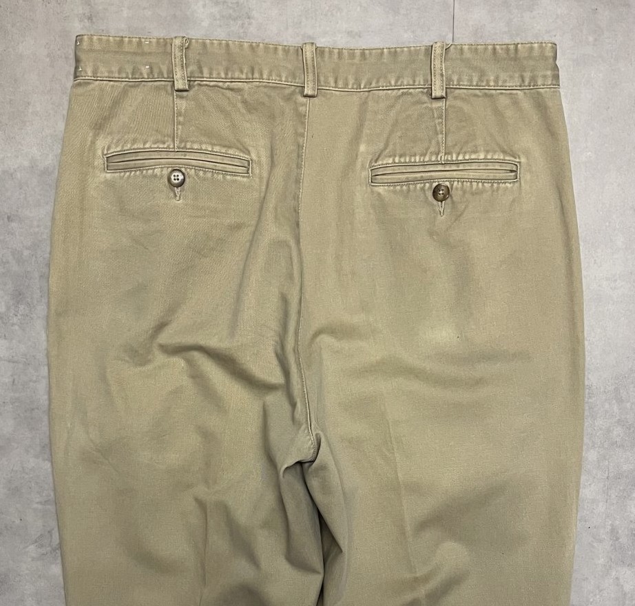 画像: 90'S BROOKS BROTHERS ツータック チノパンツ ベージュ 香港製 (VINTAGE)