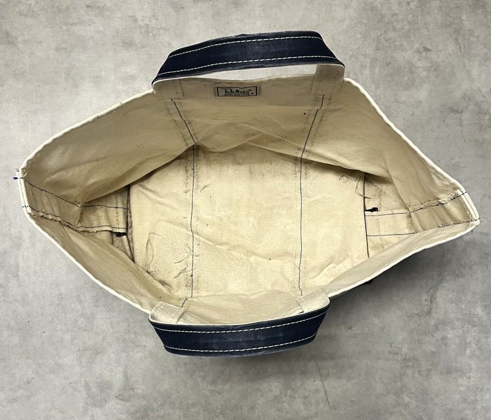 画像5: 80'S LL Bean 2色タグ キャンバス トートバッグ ネイビー/オフホワイト USA製 (VINTAGE)