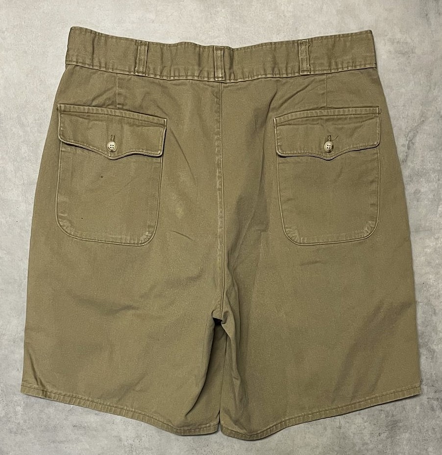 画像5: 90'S RALPH LAUREN ボタンフライ ツープリーツ ミリタリーチノショーツ タン USA製 (VINTAGE)