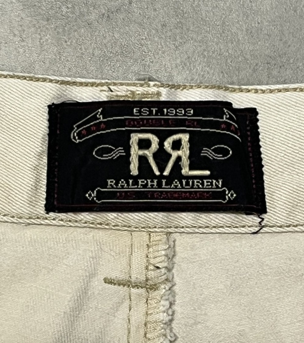 画像2: 90'S RRL 三ツ星タグ ボタンフライ ミリタリーチノショーツ ライトベージュ USA製 (VINTAGE)