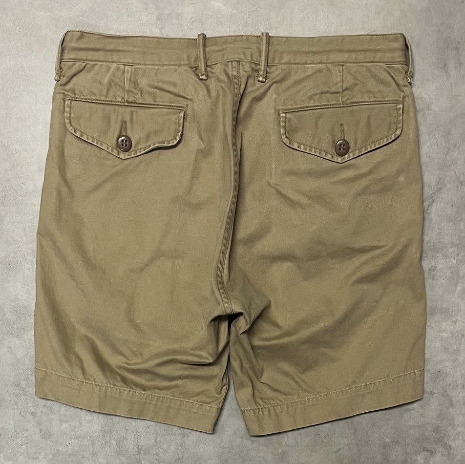 画像6: RRL ボタンフライ ミリタリーチノショーツ タン (USED)