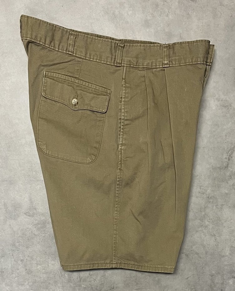 画像4: 90'S RALPH LAUREN ボタンフライ ツープリーツ ミリタリーチノショーツ タン USA製 (VINTAGE)