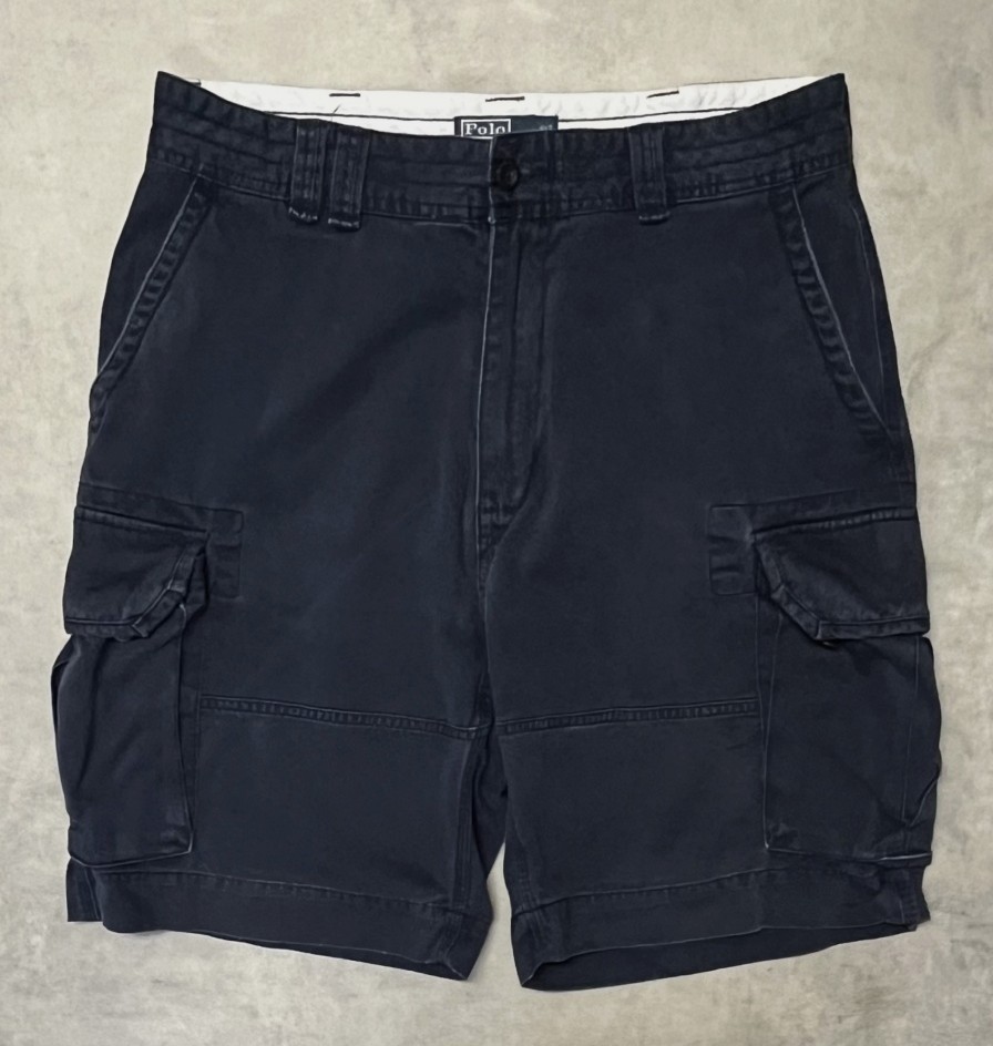 画像1: 90'S RALPH LAUREN カーゴショーツ ネイビー (VINTAGE)