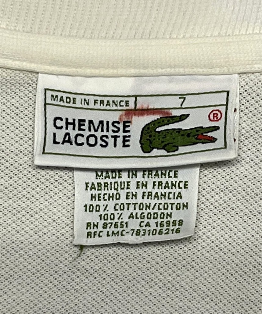 画像2: 80'S CHEMISE LACOSTE ポロシャツ ホワイト フランス製 (VINTAGE)