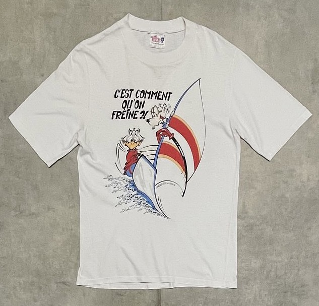 画像1: 80'S JEAN-LUC SECHET シングルステッチ 半袖 Tシャツ ホワイト (VINTAGE)