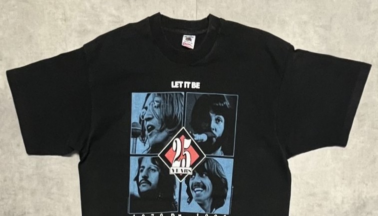 画像: 90'S THE BEATLES "LET IT BE 25YEARS" シングルステッチ 両面プリント 半袖 Tシャツ ブラック USA製 (VINTAGE)