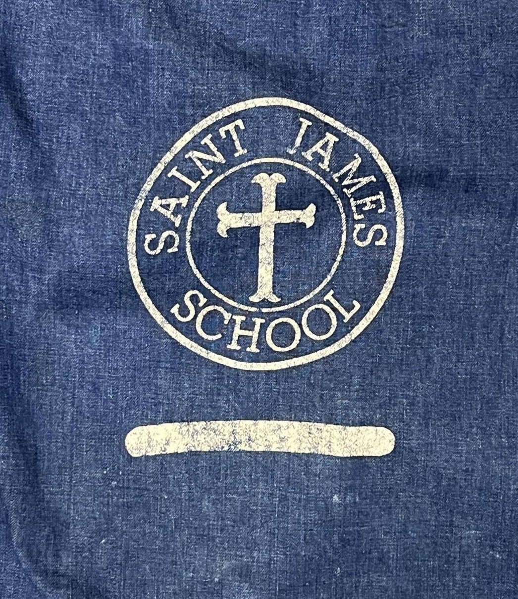 画像2: 60'S SAINT JAMES SCHOOL 耳付き デニム ジムバッグ インディゴ (VINTAGE)