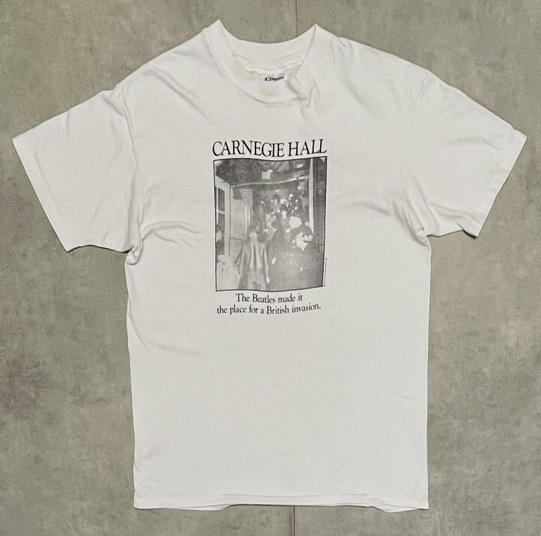 画像1: 90'S THE BEATLES "CARNEGIE HALL" シングルステッチ 両面プリント 半袖 Tシャツ ホワイト USA製 (VINTAGE)