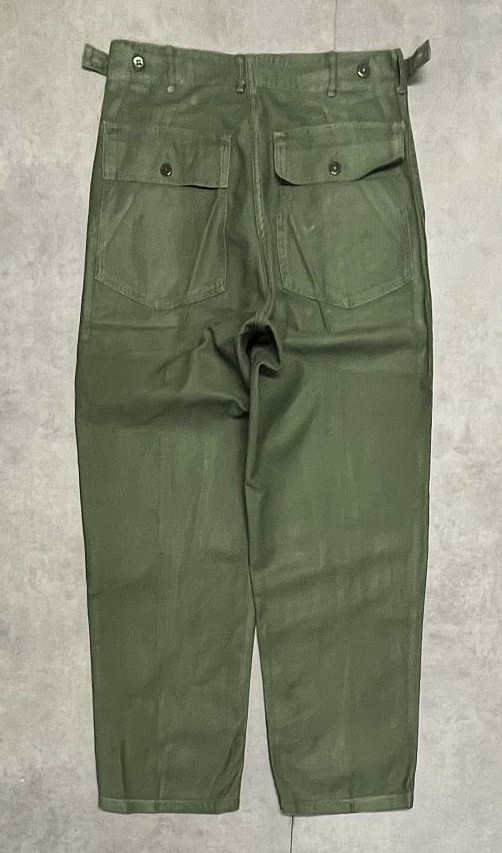 画像6: 60'S アメリカ軍 US ARMY "OG107" 初期モデル コットンサテン 平ボタン ベイカーパンツ ミリタリーグリーン (VINTAGE)