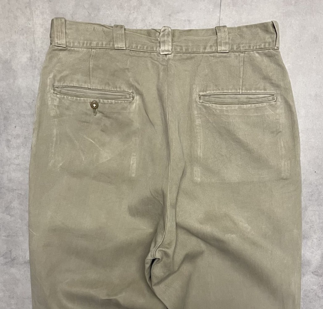 画像: 60'S アメリカ軍 US ARMY コットン100% チノパンツ FASTブラスジップ (VINTAGE)