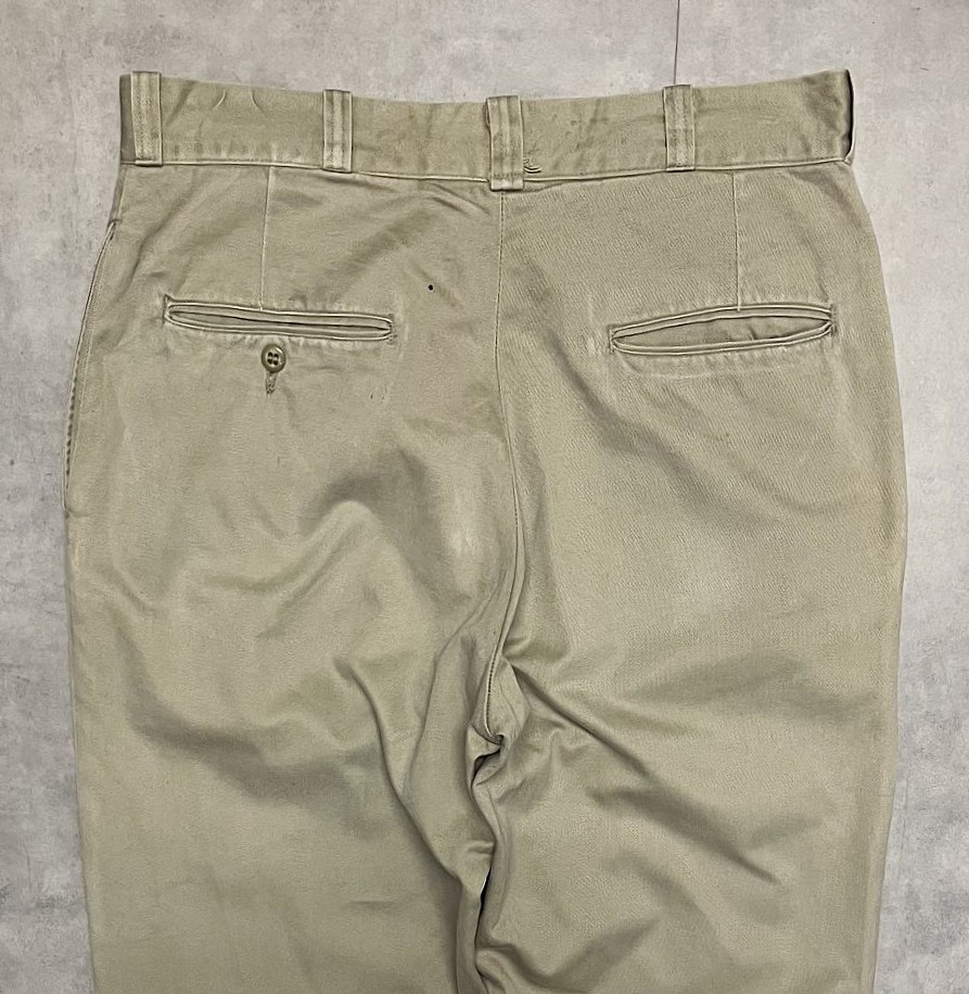 画像: 60'S アメリカ軍 US ARMY コットン100% チノパンツ RAPIDアルミジップ (VINTAGE)
