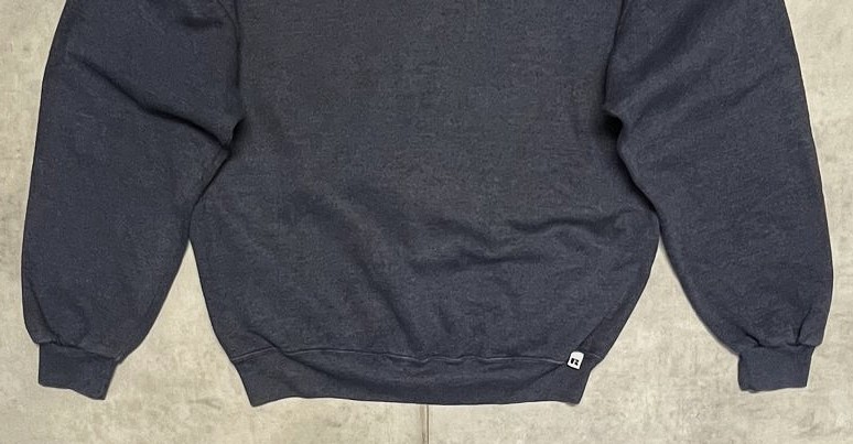 画像: 90'S RUSSELL ATHLETIC 前Vガゼット付き クルーネック スウェットシャツ ネイビーヘザー メキシコ製 (VINTAGE)