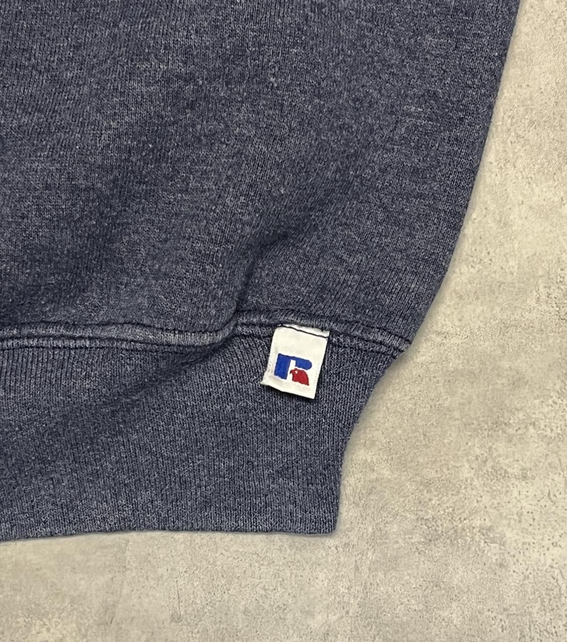 画像3: 90'S RUSSELL ATHLETIC 前Vガゼット付き クルーネック スウェットシャツ ネイビーヘザー メキシコ製 (VINTAGE)
