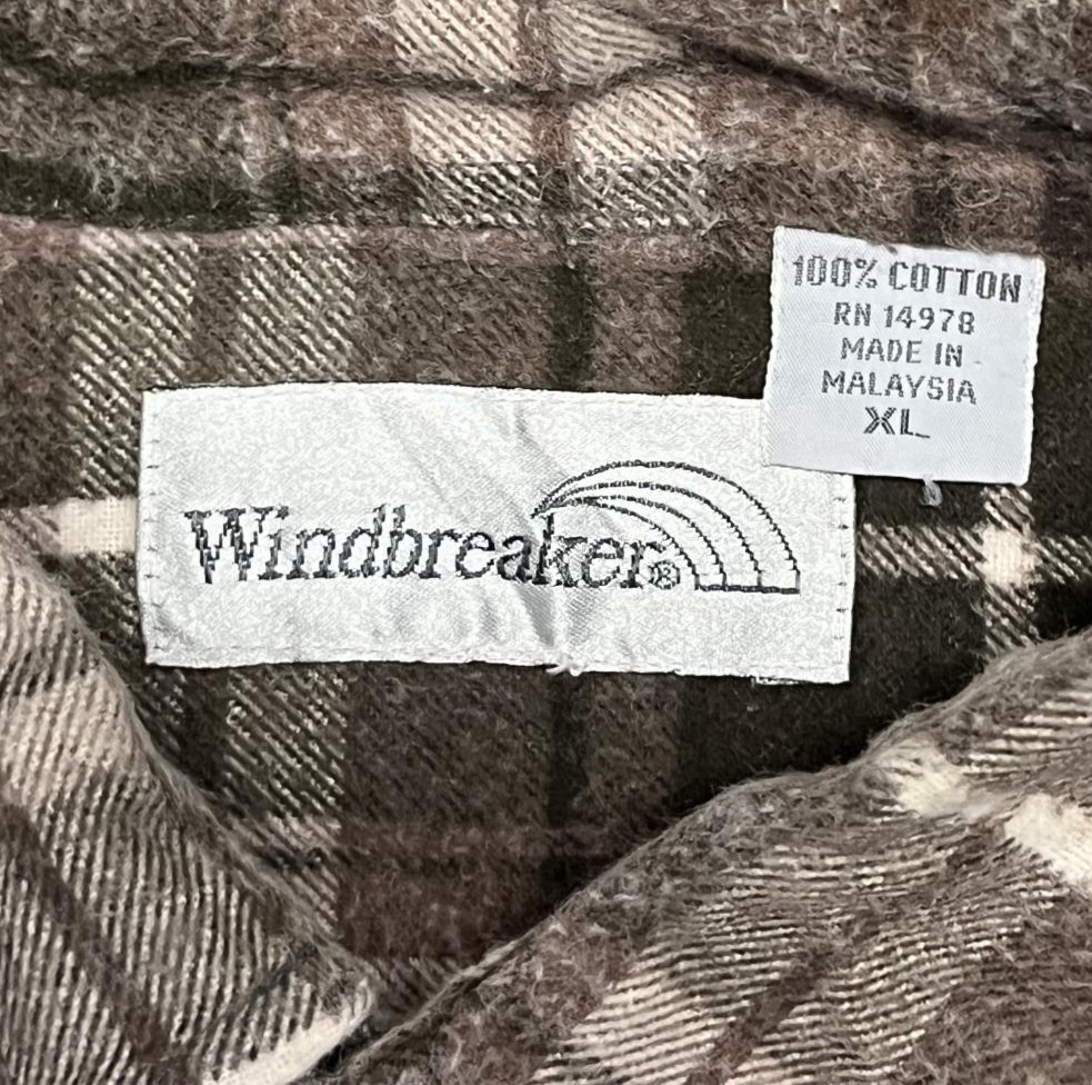 画像2: 90'S WINDBREAKER プリントネル フランネルシャツ チェック柄 (VINTAGE)