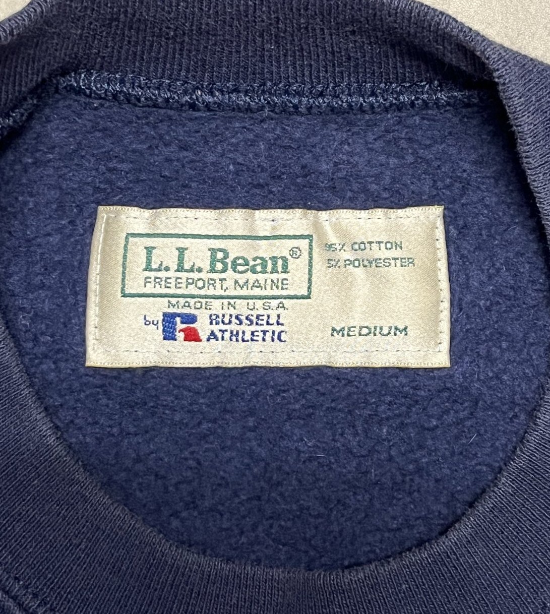 画像2: 80'S LL Bean by RUSSELL ATHLETIC 前Vガゼット スウェットシャツ ネイビー USA製 (VINTAGE)