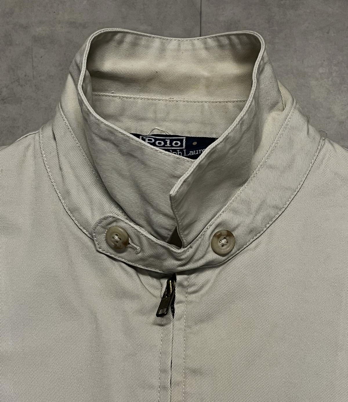 画像3: 90'S RALPH LAUREN 三角タグ チンスト付き ドリズラージャケット ベージュ (VINTAGE)