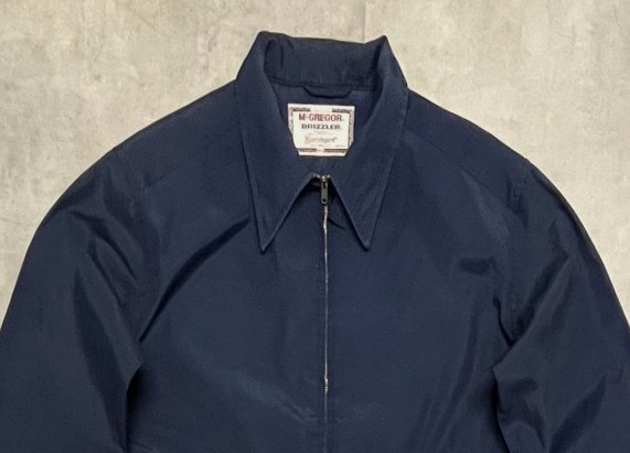 画像: 60'S McGREGOR "DRIZZLER" チンスト付き ドリズラージャケット TALONジップ ネイビー USA製 (VINTAGE)