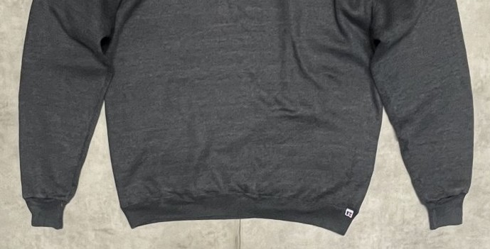 画像: 90'S RUSSELL ATHLETIC 前Vガゼット付き クルーネック スウェットシャツチャコール USA製 (VINTAGE)