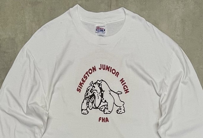 画像: 90'S SIKESTON JUNIOR HIGH 両面プリント 長袖 Tシャツ ホワイト (VINTAGE)