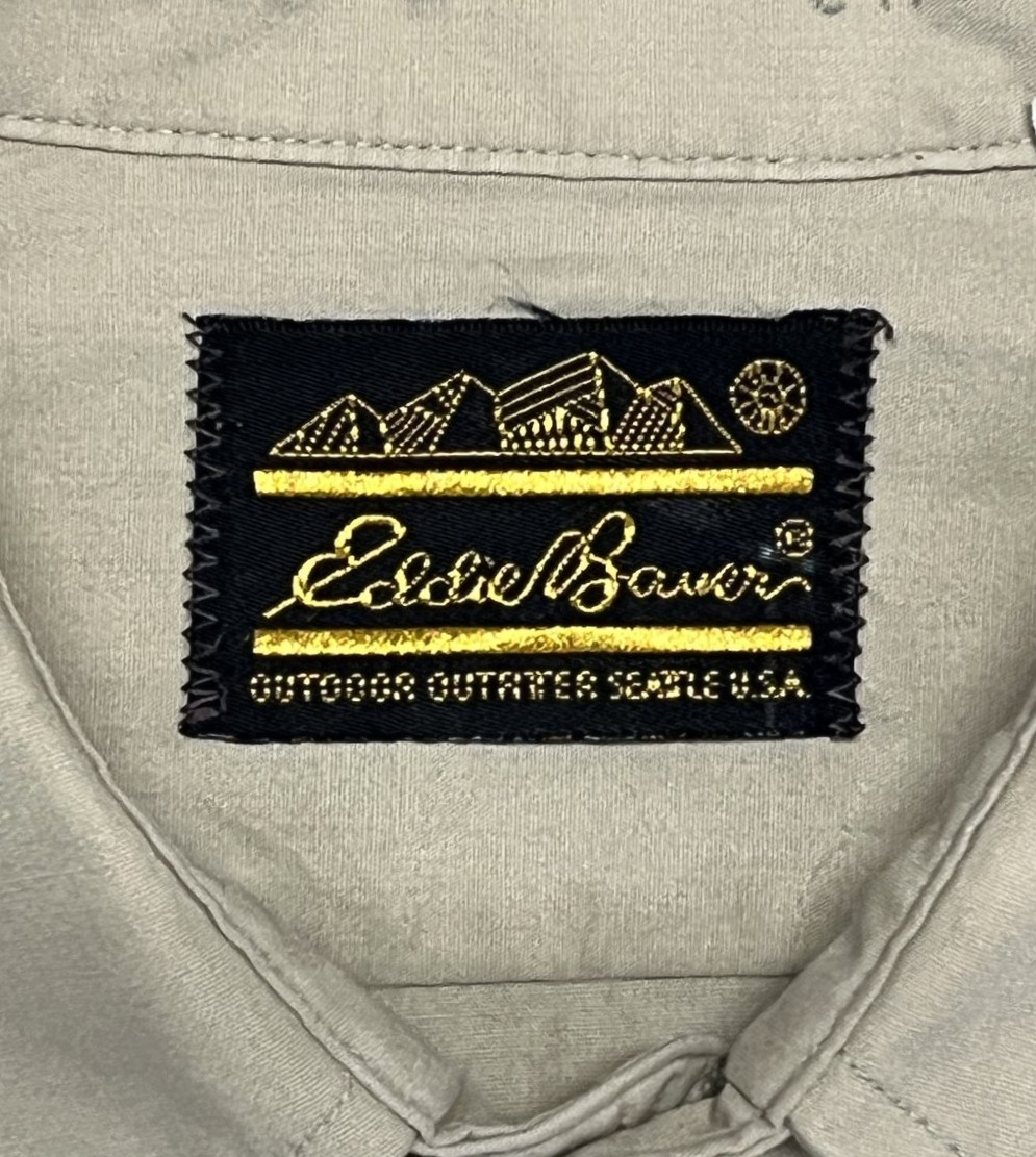 画像2: 90'S EDDIE BAUER 黒タグ ポプリンシャツ ベージュ USA製 (VINTAGE)