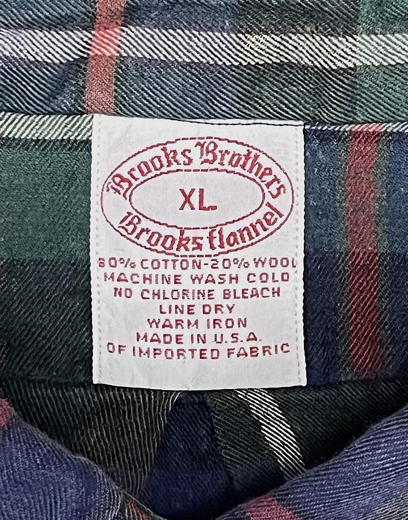 画像2: 90'S BROOKS BROTHERS "BROOKS FLANNEL" フランネル BDシャツ チェック柄 USA製 (VINTAGE)