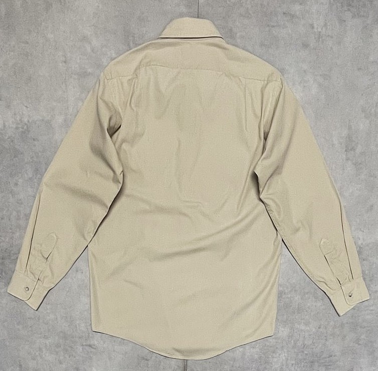 画像4: 90'S EDDIE BAUER 黒タグ ポプリンシャツ ベージュ USA製 (VINTAGE)