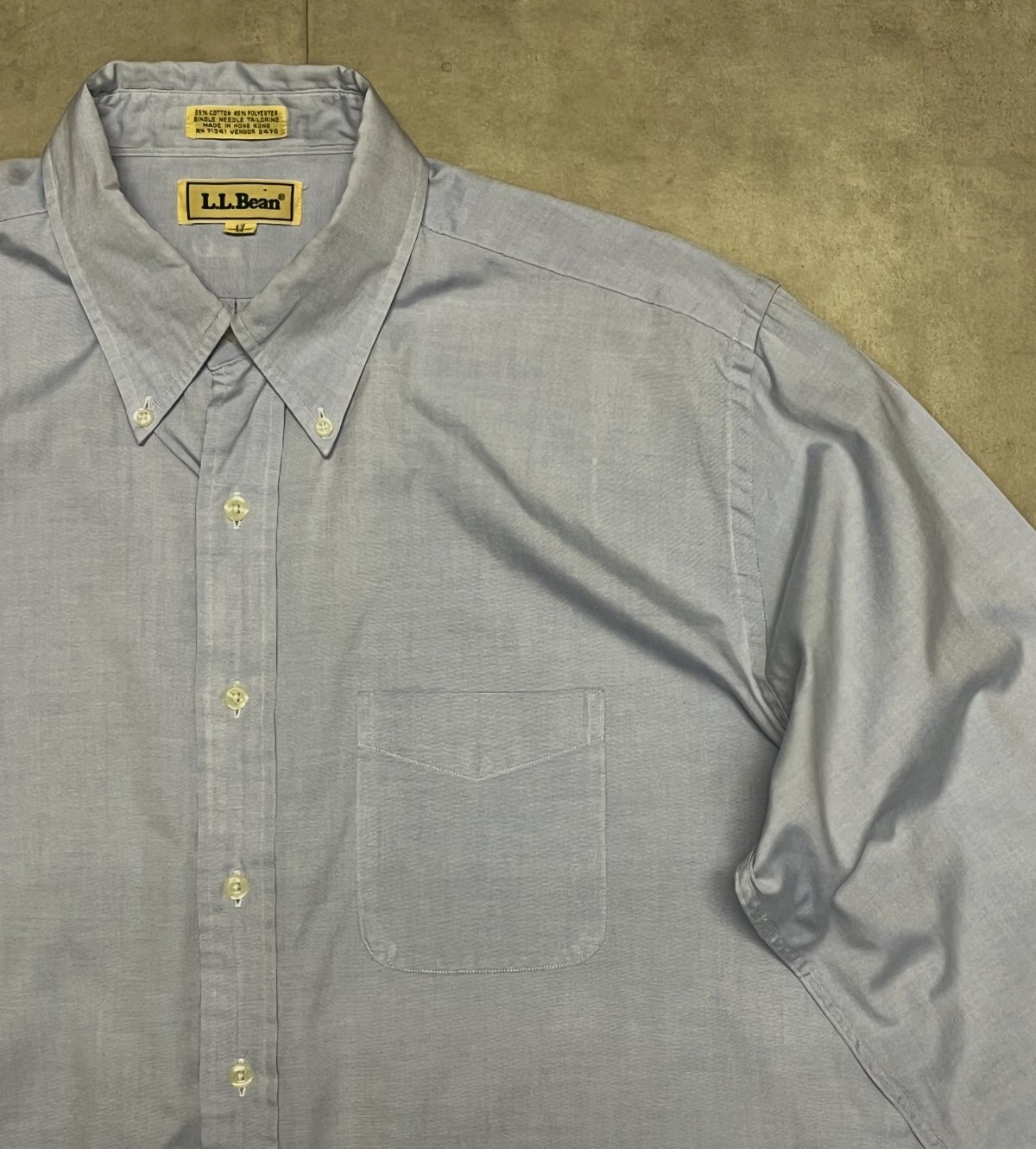 画像: 90'S LL Bean ピンオックス BDシャツ ブルー (VINTAGE)