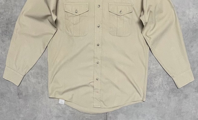 画像: 90'S EDDIE BAUER 黒タグ ポプリンシャツ ベージュ USA製 (VINTAGE)