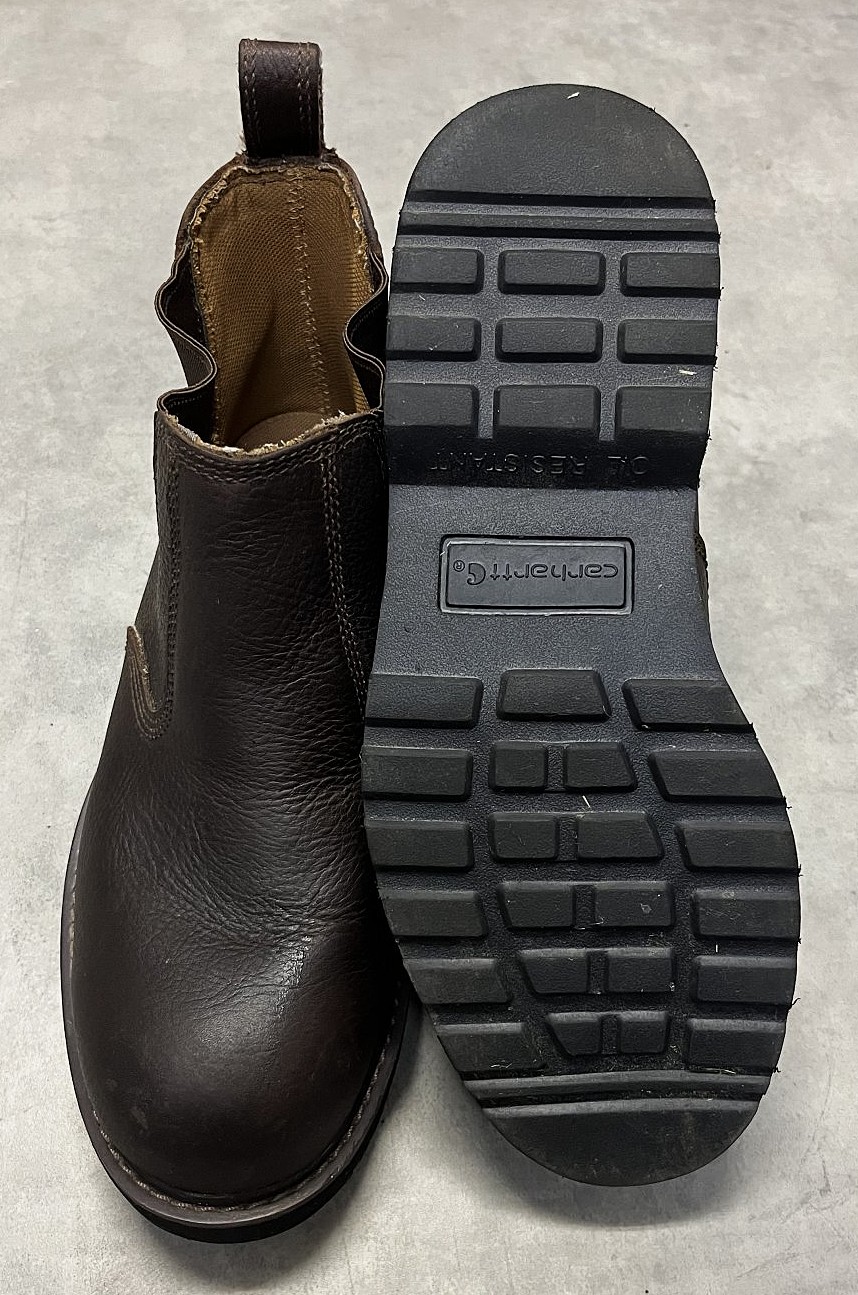 画像: CARHARTT "WATERPROOF" レザー サイドゴアブーツ ダークブラウン (USED)