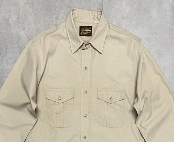 画像: 90'S EDDIE BAUER 黒タグ ポプリンシャツ ベージュ USA製 (VINTAGE)