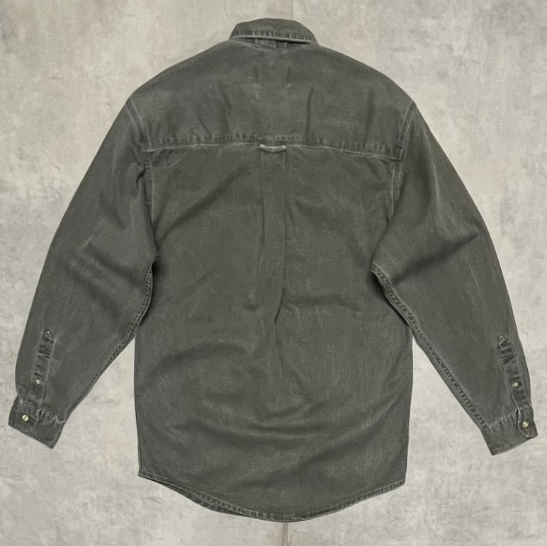 画像3: 90'S EDDIE BAUER "ELKHORN TWILL" 黒タグ ワークシャツ カーキ USA製 (VINTAGE)