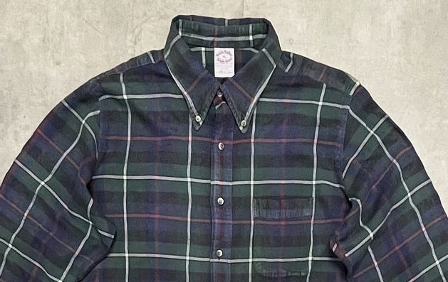 画像: 90'S BROOKS BROTHERS "BROOKS FLANNEL" フランネル BDシャツ チェック柄 USA製 (VINTAGE)