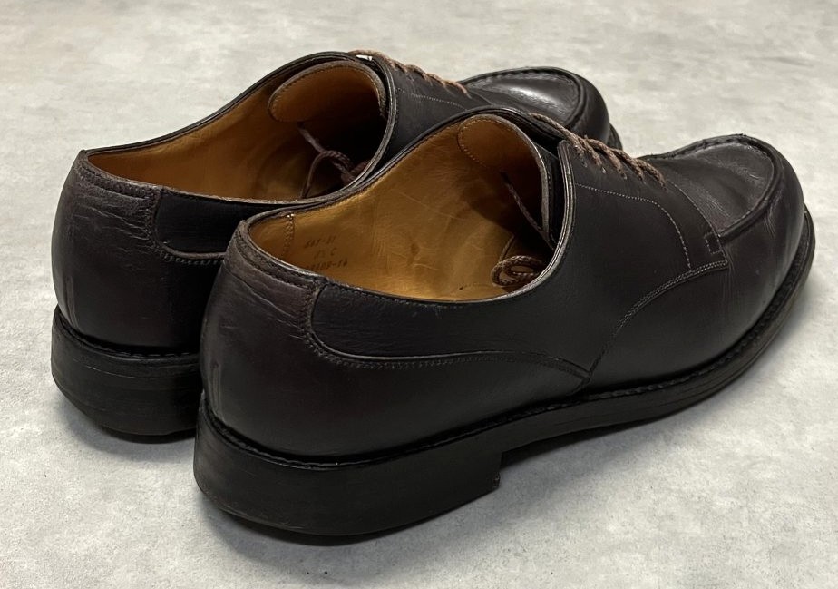 画像4: 90'S J.M.WESTON 641 "GOLF" 旧ロゴ レザー Uチップシューズ ブラウン フランス製 (VINTAGE)