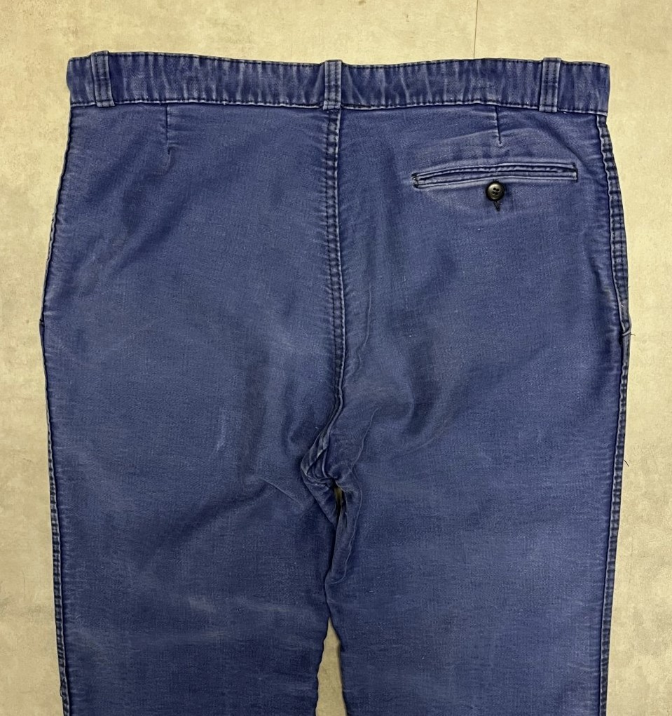 画像: 60'S BOTTON LE CABLE フレンチワーク モールスキン ワークパンツ ブルー フランス製 (VINTAGE)