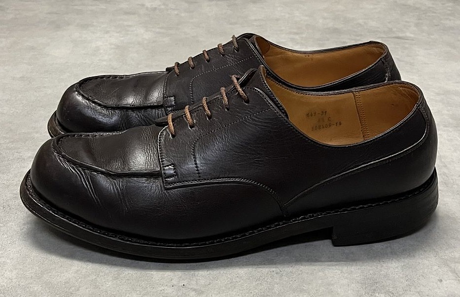 画像2: 90'S J.M.WESTON 641 "GOLF" 旧ロゴ レザー Uチップシューズ ブラウン フランス製 (VINTAGE)