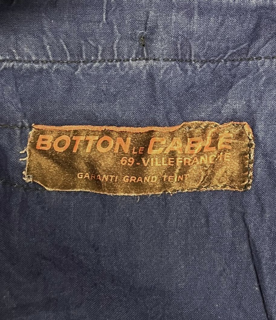 画像2: 60'S BOTTON LE CABLE フレンチワーク モールスキン ワークパンツ ブルー フランス製 (VINTAGE)