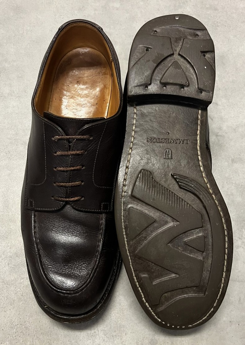 画像: 90'S J.M.WESTON 641 "GOLF" 旧ロゴ レザー Uチップシューズ ブラウン フランス製 (VINTAGE)