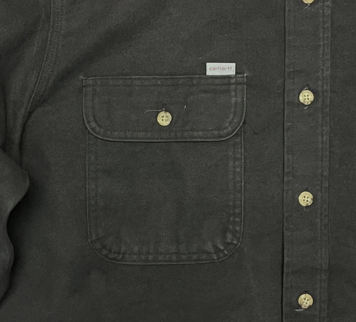 画像: 80'S CARHARTT 三角タグ シャモアクロス ワークシャツ ブラック (VINTAGE)